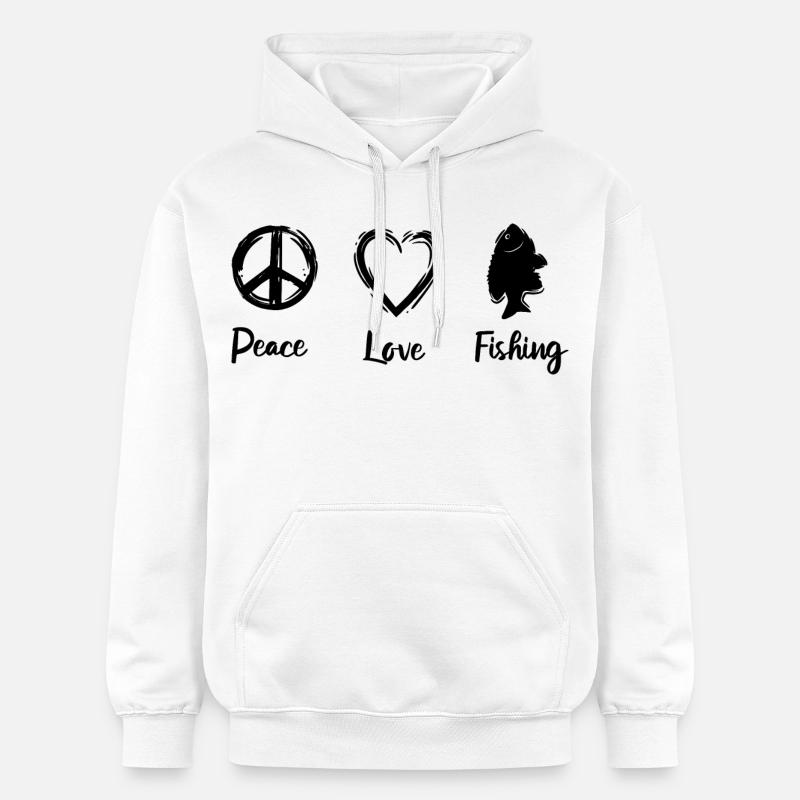 La routine du pêcheur - Sweat à capuche Softstyle® Gildan Unisexe - blanc