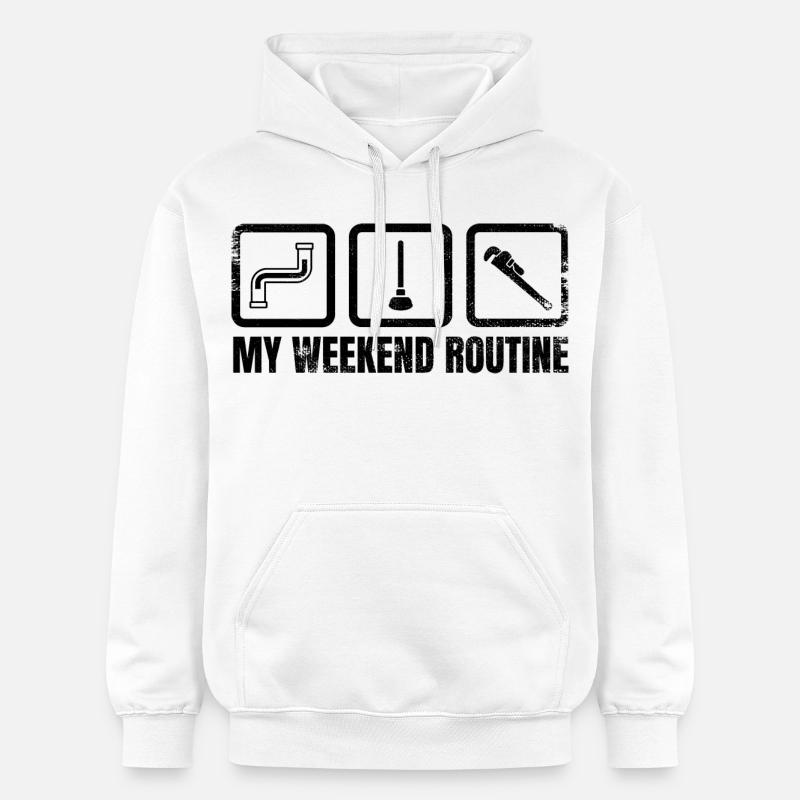 Ma routine du week-end - Sweat à capuche Softstyle® Gildan Unisexe - blanc