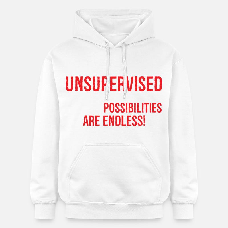 Je ne suis actuellement pas supervisé(e) - Sweat à capuche Softstyle® Gildan Unisexe - blanc