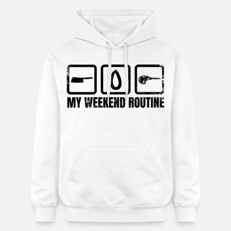 Week-end du boucher - Sweat à capuche Softstyle® Gildan Unisexe - blanc