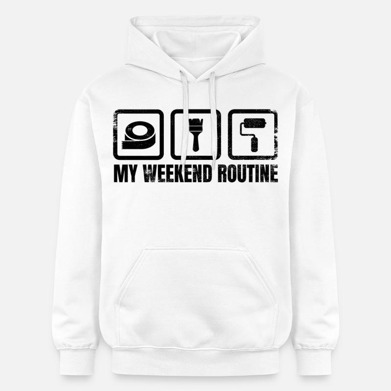 Painter Weekend Routine - Gildan Unisex Softstyle® Midweight Hoodie - white