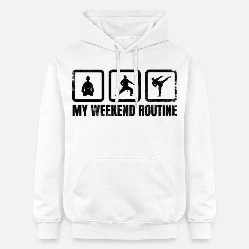 Ma routine du week-end - Sweat à capuche Softstyle® Gildan Unisexe - blanc