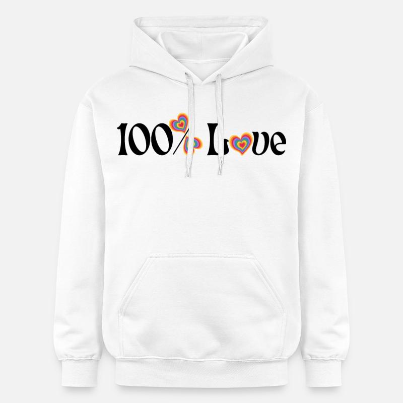 100% d’amour - Sweat à capuche Softstyle® Gildan Unisexe - blanc
