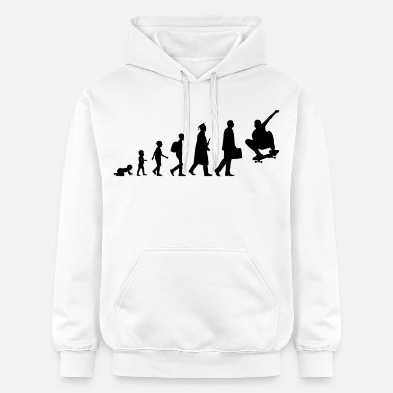 Évolution du skateur - Sweat à capuche Softstyle® Gildan Unisexe - blanc
