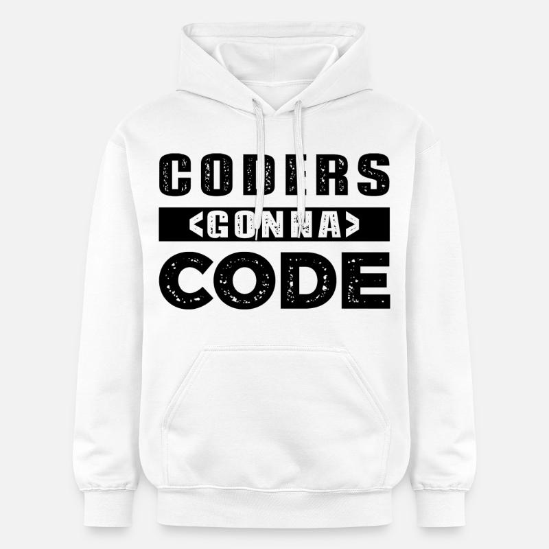 Coders Gonna Code - Gildan Unisex Softstyle® Midweight Hoodie - Weiß