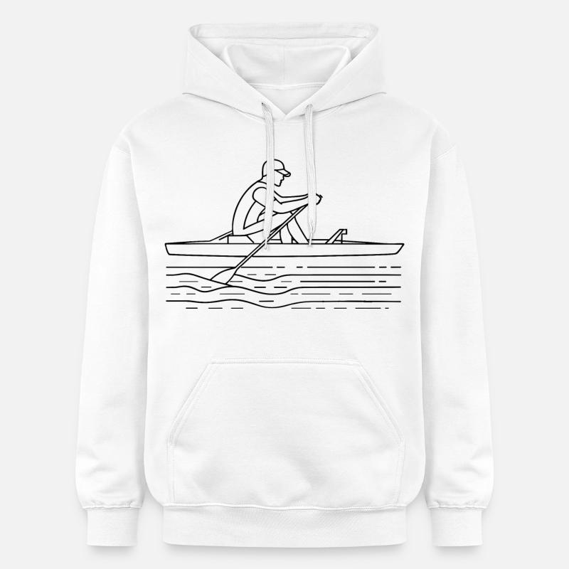 Dessin du rameur - Sweat à capuche Softstyle® Gildan Unisexe - blanc
