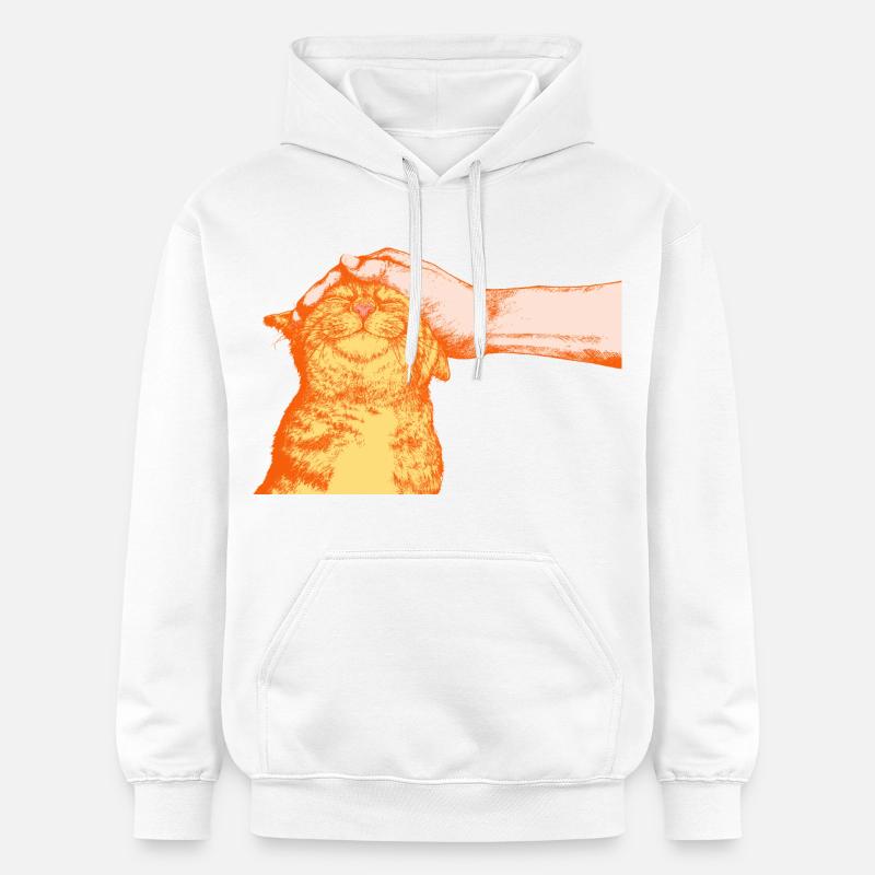 LE CHAT HEUREUX - Sweat à capuche Softstyle® Gildan Unisexe - blanc