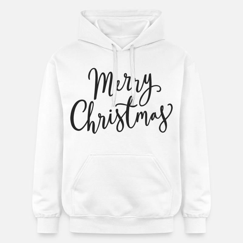 Merry Christmas Script Noir - Sweat à capuche Softstyle® Gildan Unisexe - blanc