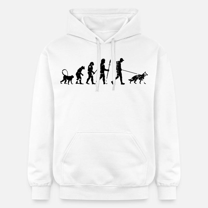 German Shepherd Evolution - Gildan Unisex Softstyle® Midweight Hoodie - white