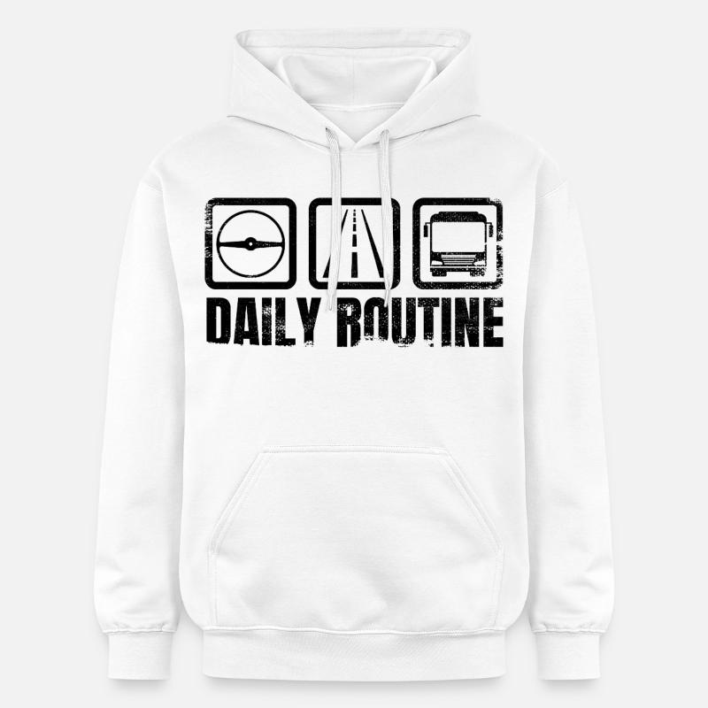 Routine du chauffeur d’autobus - Sweat à capuche Softstyle® Gildan Unisexe - blanc