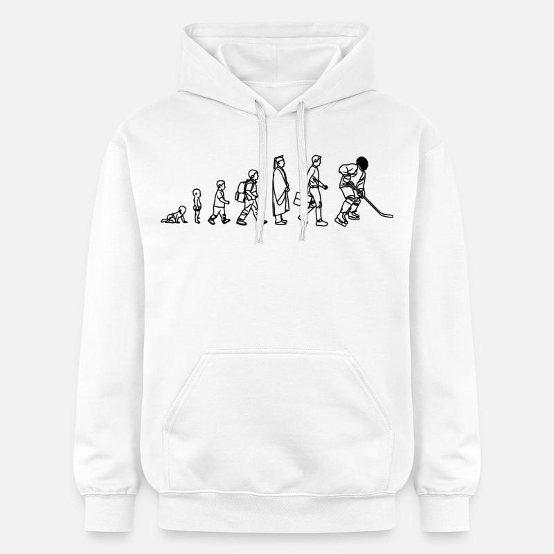 Joueurs de hockey sur glace Evolution - Sweat à capuche Softstyle® Gildan Unisexe - blanc