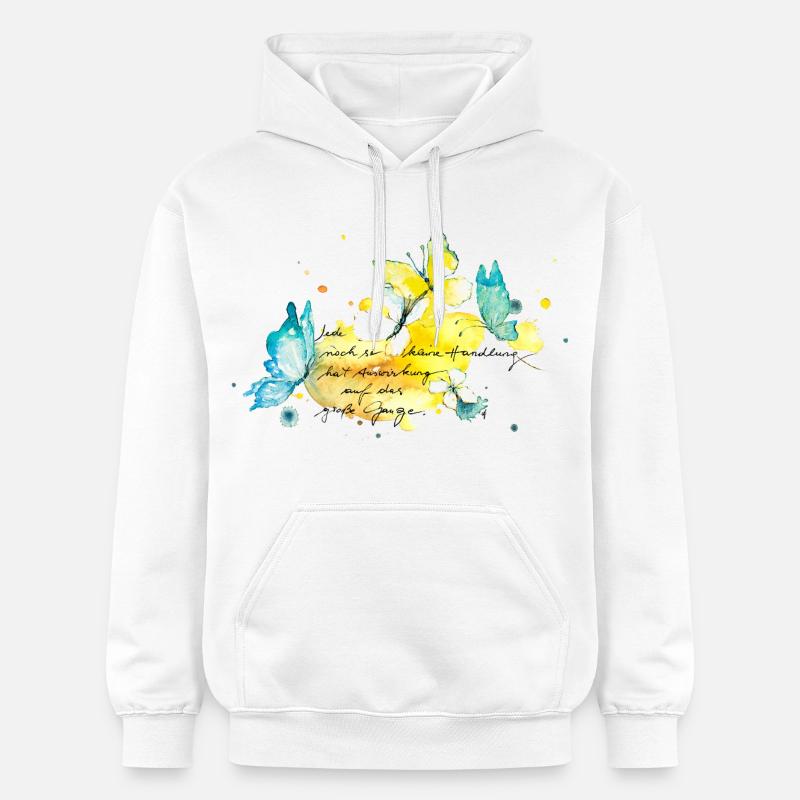 Papillons. Effets de chaque petite action - Sweat à capuche Softstyle® Gildan Unisexe - blanc