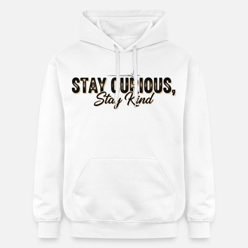 Stay Currious Stay Kind Design Éclectique  - Sweat à capuche Softstyle® Gildan Unisexe - blanc