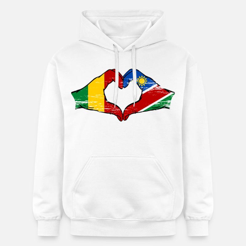 Mali Nairobi drapeau mains cœur utilisé - Sweat à capuche Softstyle® Gildan Unisexe - blanc
