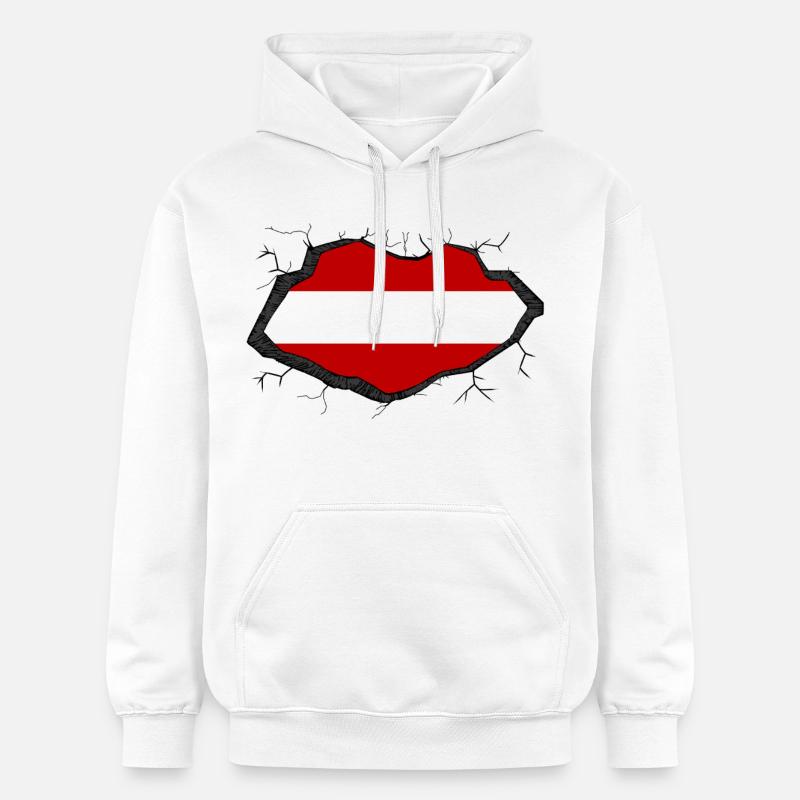 Drapeau de l’Autriche - Sweat à capuche Softstyle® Gildan Unisexe - blanc