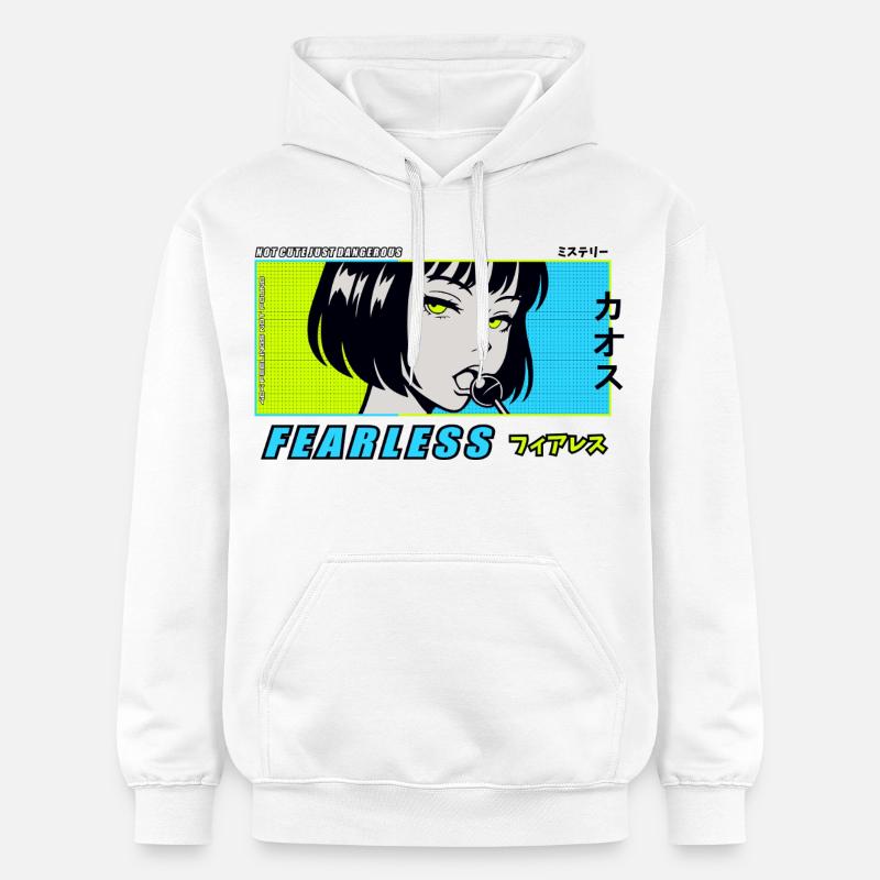 Fille d’anime avec sucette - Sweat à capuche Softstyle® Gildan Unisexe - blanc