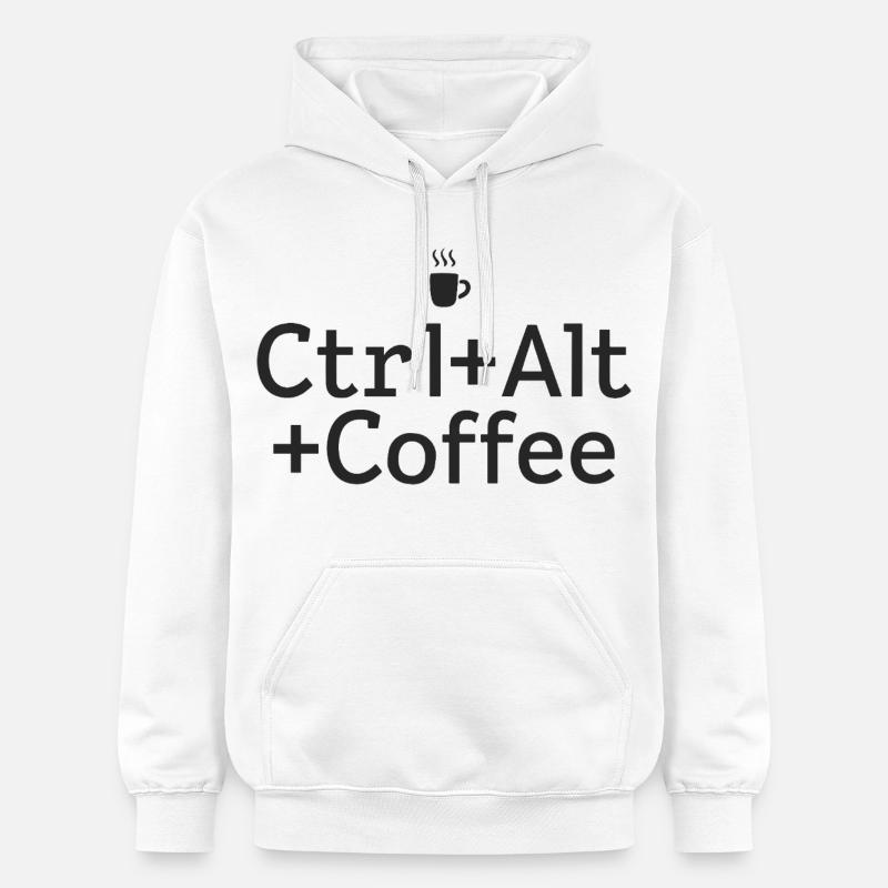 Kaffee-pause Ctrl-Alt-Café - Sweat à capuche Softstyle® Gildan Unisexe - blanc