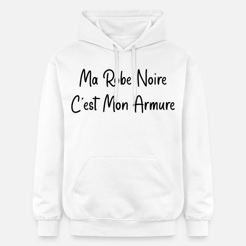 Ma robe noire est mon armure - Sweat à capuche Softstyle® Gildan Unisexe - blanc