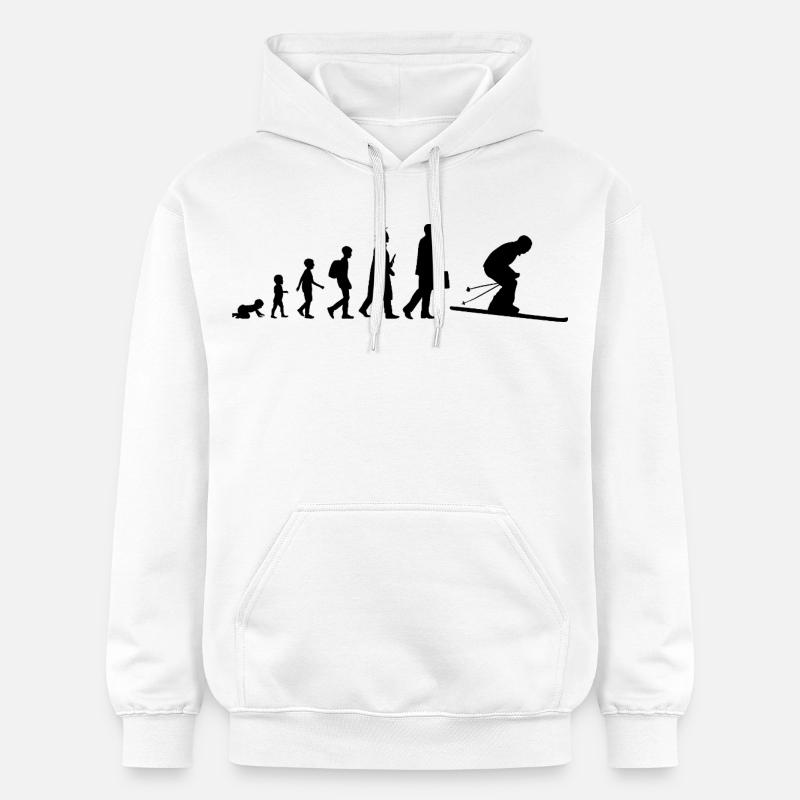 Évolution du skieur - Sweat à capuche Softstyle® Gildan Unisexe - blanc