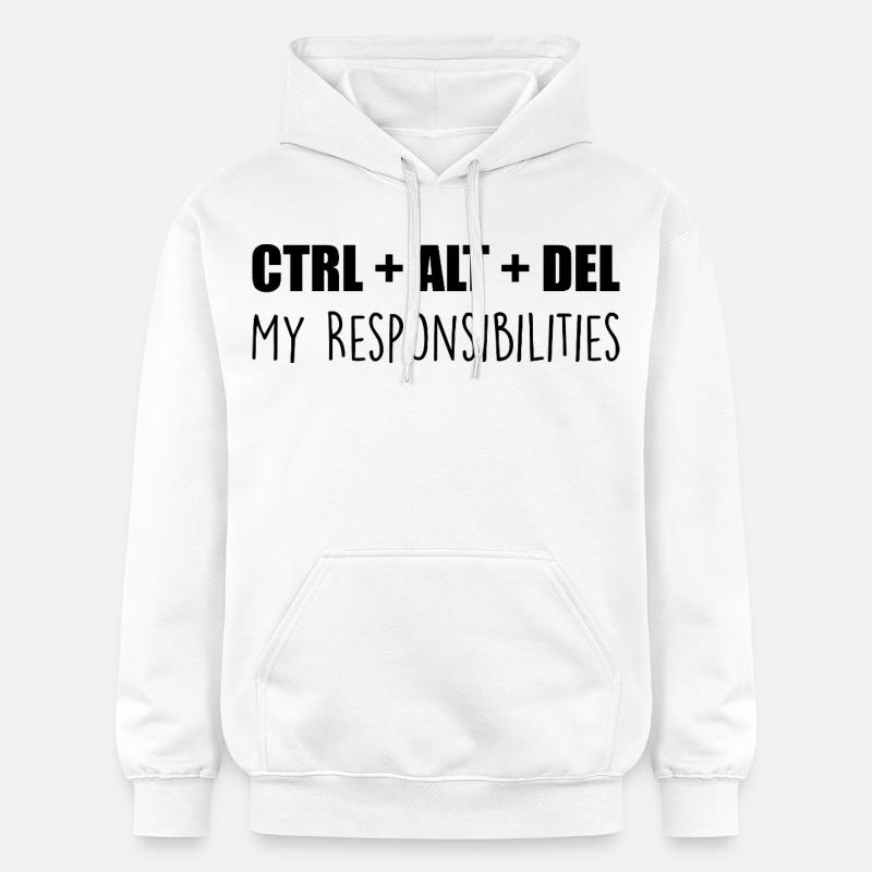 ctrl + alt + del : my responsibilities - Sweat à capuche Softstyle® Gildan Unisexe - blanc
