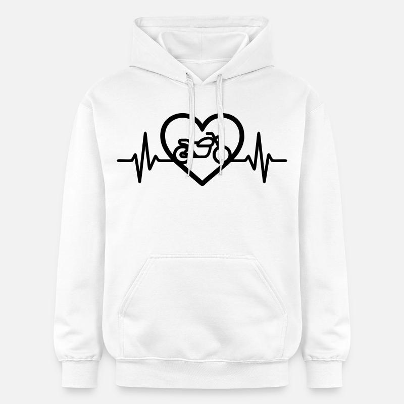 Motorrad Herz Biker Leidenschaft - Gildan Unisex Softstyle® Midweight Hoodie - Weiß