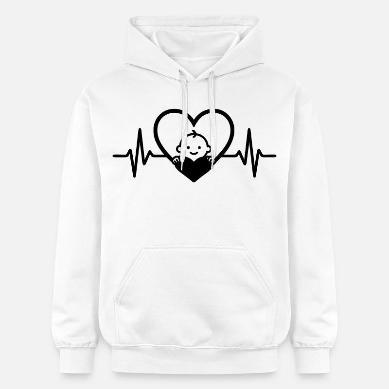 Coeur Bébé Drôle Grossesse - Sweat à capuche Softstyle® Gildan Unisexe - blanc