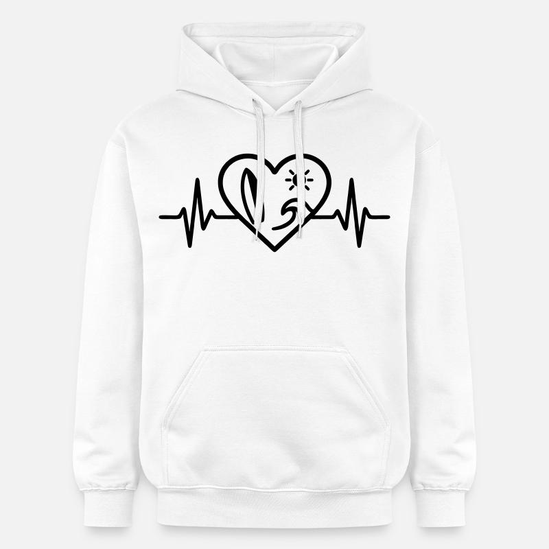 Surf Heart Wave Board Sun - Sweat à capuche Softstyle® Gildan Unisexe - blanc