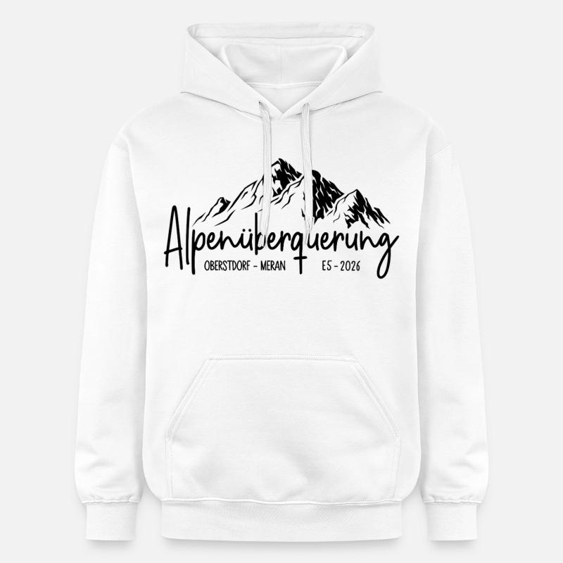 Alpenüberquerung E5 2026 / Oberstdorf - Meran - Gildan Unisex Softstyle® Midweight Hoodie - Weiß