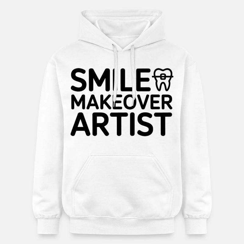 SMILE MAKEOVER ARTIST Conception Dentaire Professionnel - Sweat à capuche Softstyle® Gildan Unisexe - blanc