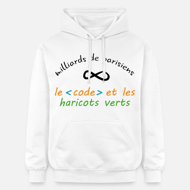 8_milliards_de_parisiens_le_code_et_les_haricot - Sweat à capuche Softstyle® Gildan Unisexe - blanc