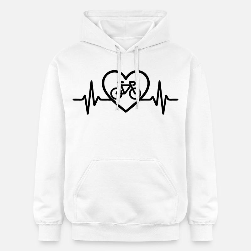 Cyclisme cardiaque – Passion pour le cyclisme - Sweat à capuche Softstyle® Gildan Unisexe - blanc