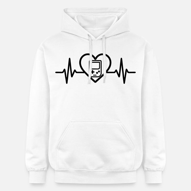 Heart Retrogaming – Console rétro portable - Sweat à capuche Softstyle® Gildan Unisexe - blanc