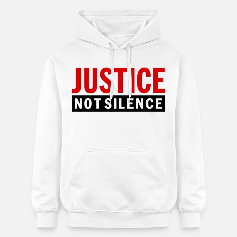 Justice Not Silence Déclaration de Gerechtigkeit - Sweat à capuche Softstyle® Gildan Unisexe - blanc