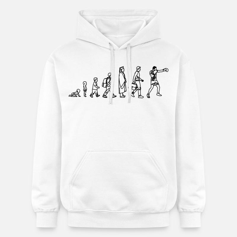 Évolution de la boxe - Sweat à capuche Softstyle® Gildan Unisexe - blanc