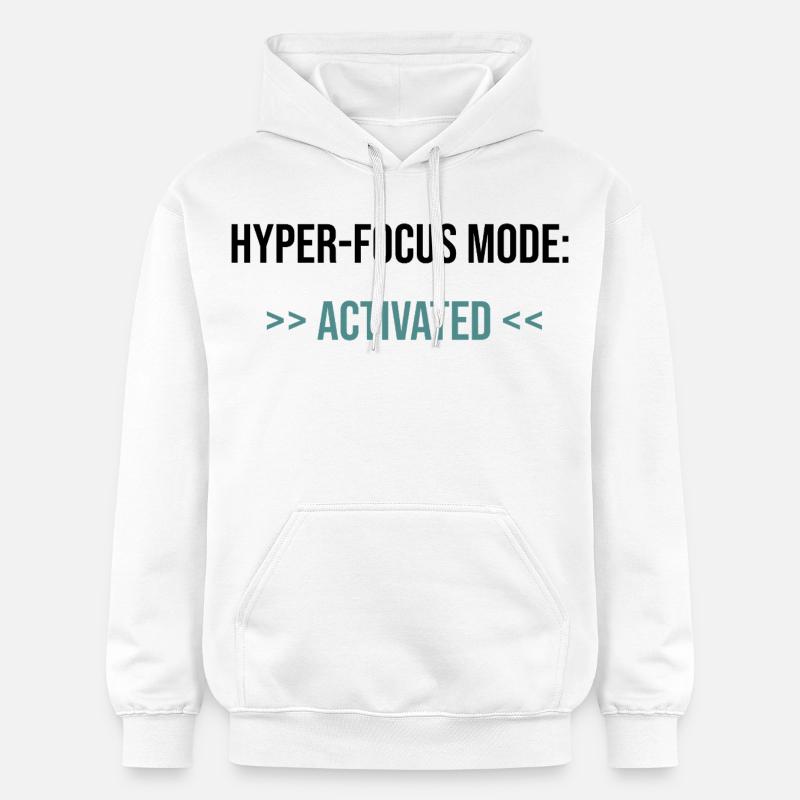 Mode Hyper-Focus : Activé - Déclaration - Sweat à capuche Softstyle® Gildan Unisexe - blanc