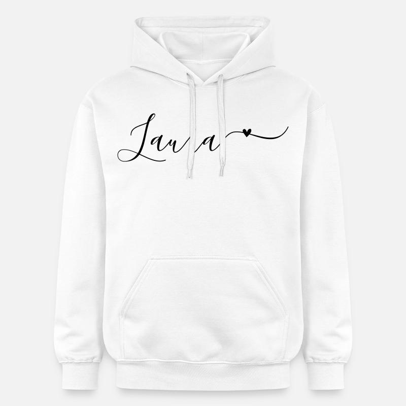Laura Prénom Décoratif - Sweat à capuche Softstyle® Gildan Unisexe - blanc