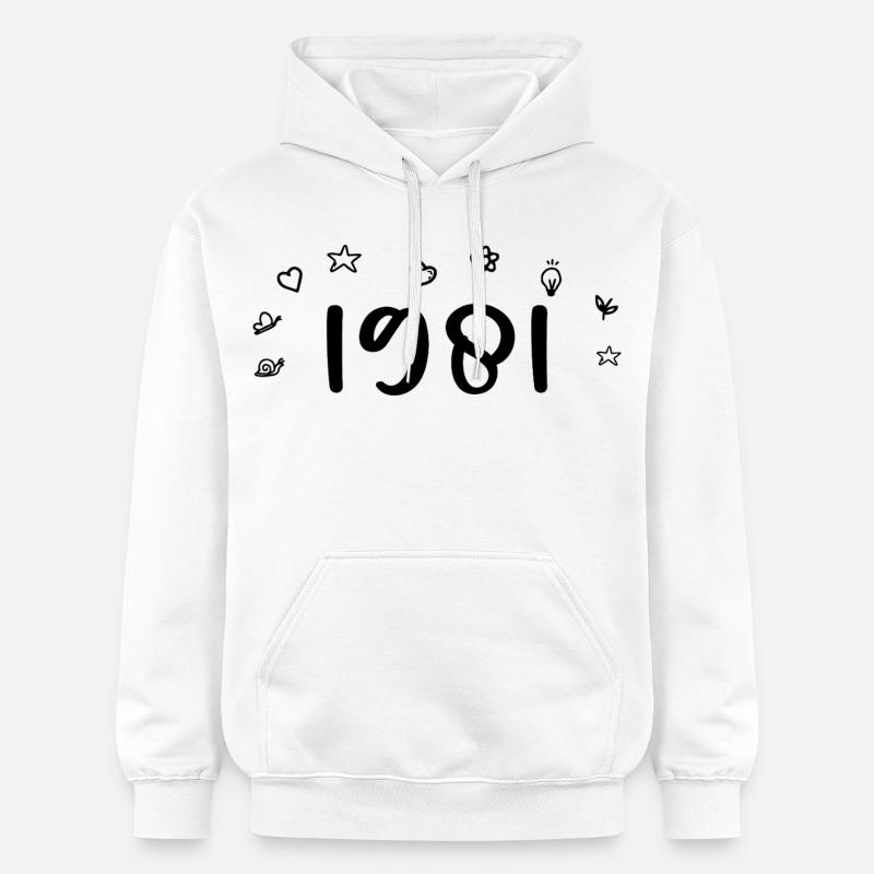 1981 Anniversaire 1981 Retro 1981 - Sweat à capuche Softstyle® Gildan Unisexe - blanc