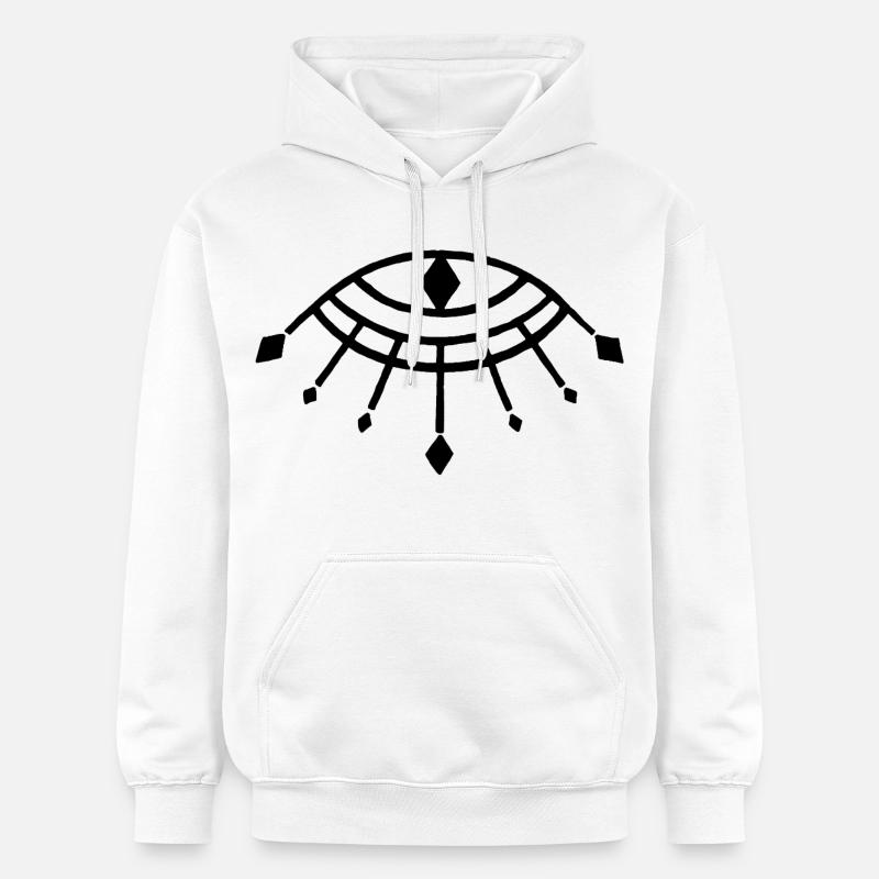 Symbole noir du dieu Horus - Sweat à capuche Softstyle® Gildan Unisexe - blanc
