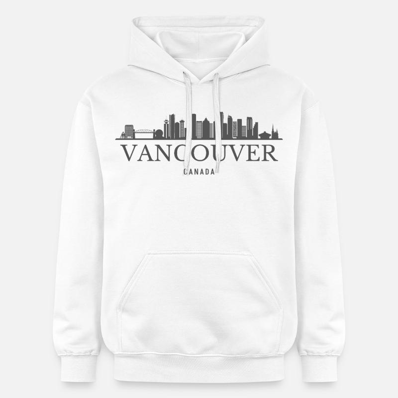 Vancouver Canada, silhouette de Vancouver - Sweat à capuche Softstyle® Gildan Unisexe - blanc