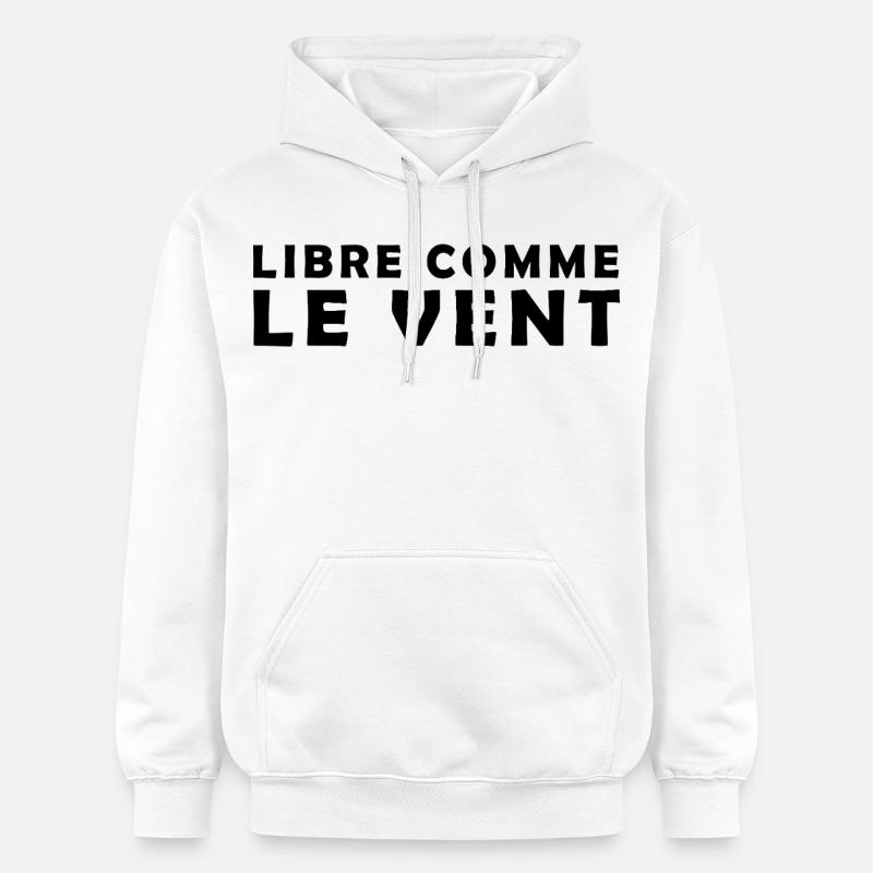 Libre_comme_le_vent - Sweat à capuche Softstyle® Gildan Unisexe - blanc