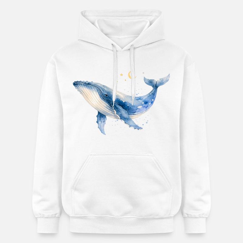 Aquarelle de baleine par MEERchandise - Sweat à capuche Softstyle® Gildan Unisexe - blanc