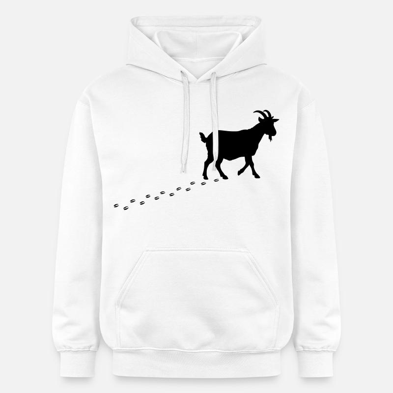 Sabots de Empreintes de Chèvre - Sweat à capuche Softstyle® Gildan Unisexe - blanc