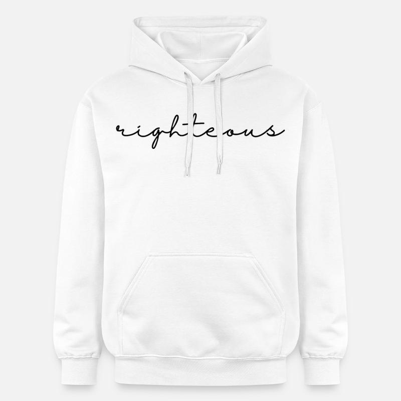 Righteous script - Gildan Unisex Softstyle® Midweight Hoodie - white