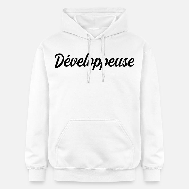 Développeuse Web Code Logiciel Application Tech - Sweat à capuche Softstyle® Gildan Unisexe - blanc