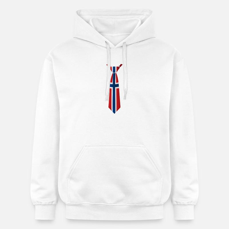 Cravate norvégienne – Conception du drapeau - Sweat à capuche Softstyle® Gildan Unisexe - blanc