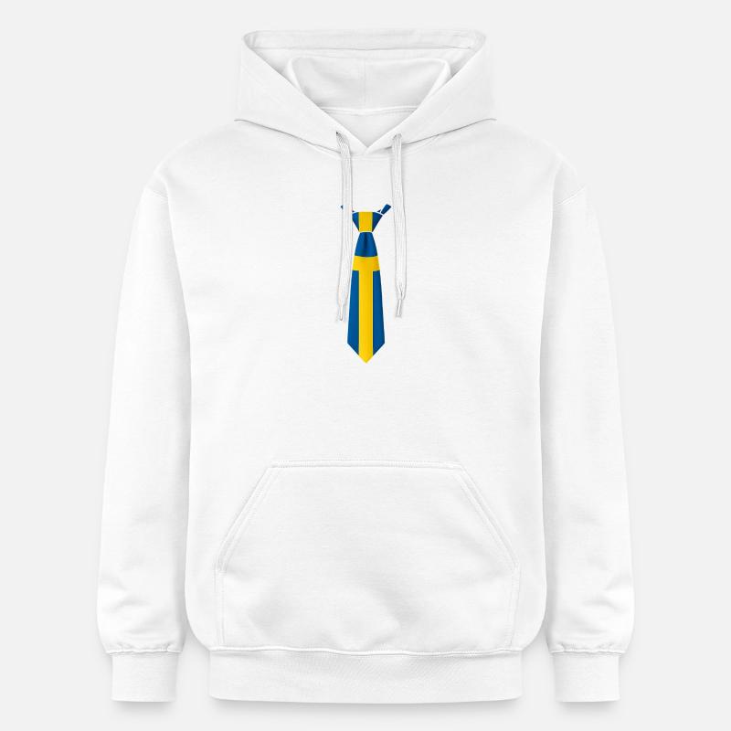 Drapeau suédois à cravate rayée - Sweat à capuche Softstyle® Gildan Unisexe - blanc
