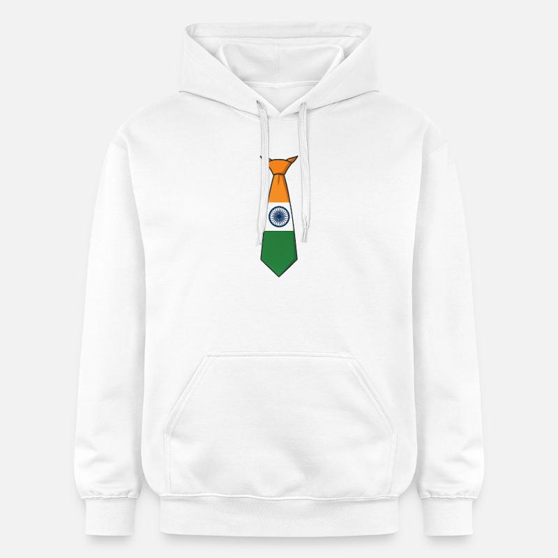 Cravate de l’Inde – Drapeau - Sweat à capuche Softstyle® Gildan Unisexe - blanc