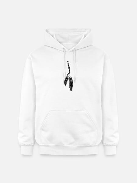 Feathers on a band with pearls, Indian Style. - Gildan Unisex Softstyle® Midweight Hoodie - white