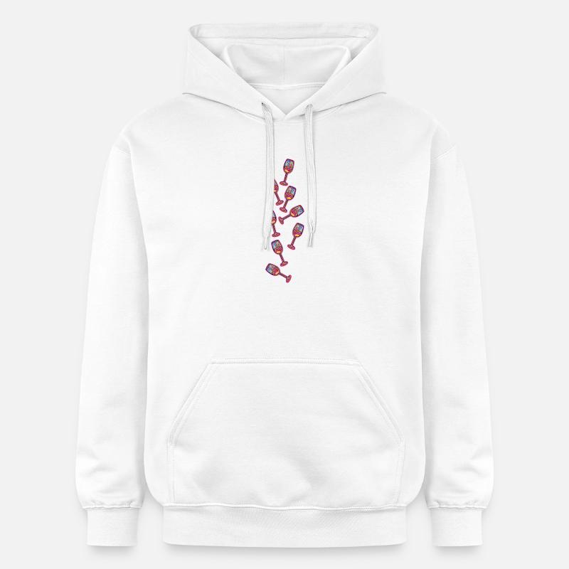 Weinglas Sektglas Symbol Wein - Sweat à capuche Softstyle® Gildan Unisexe - blanc