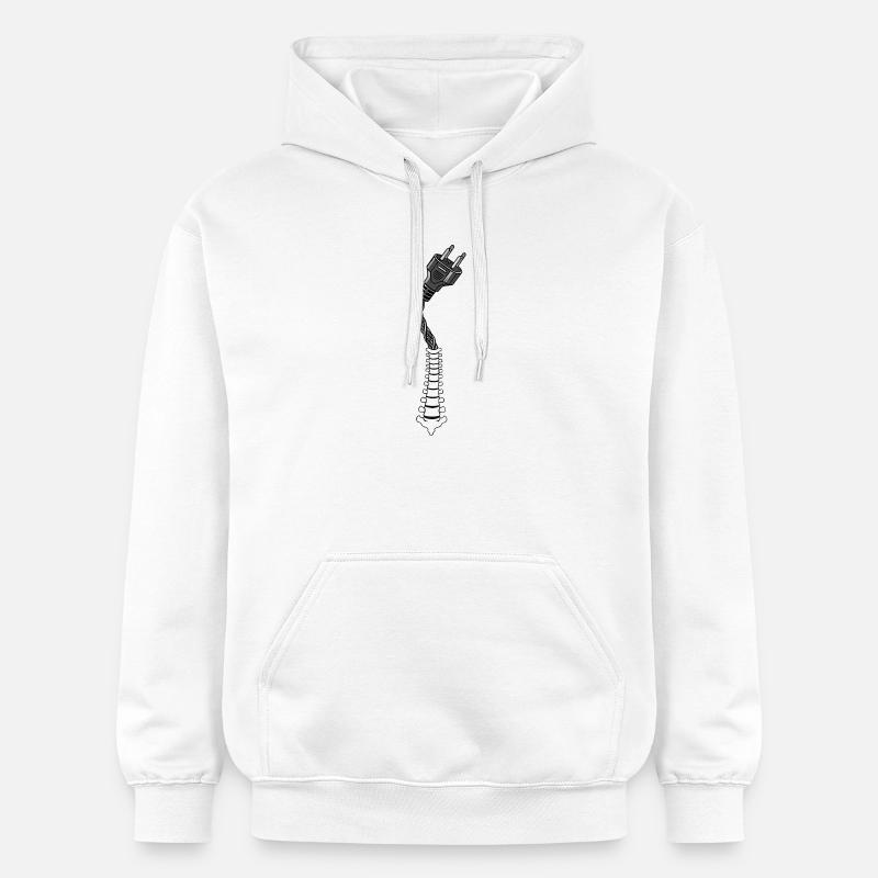 Cyborg Silhouette Spine Plug Artificial - Sweat à capuche Softstyle® Gildan Unisexe - blanc